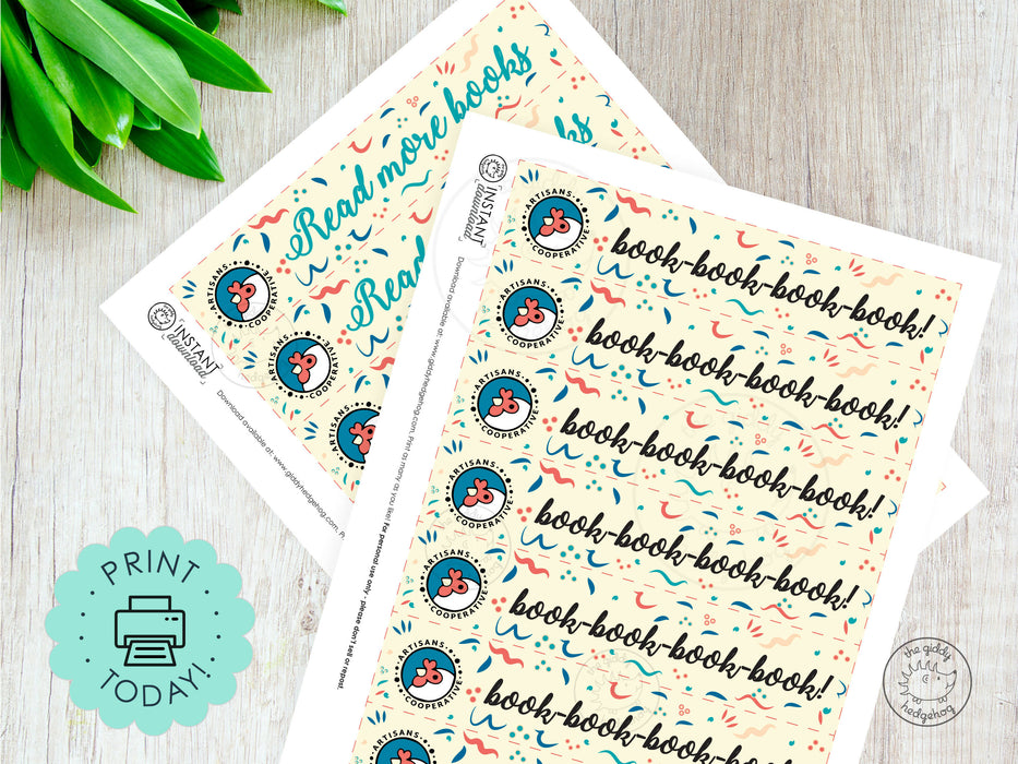 Printable Chicken Themed Bookmark Instant Download Fundraiser for Artisans Co-op