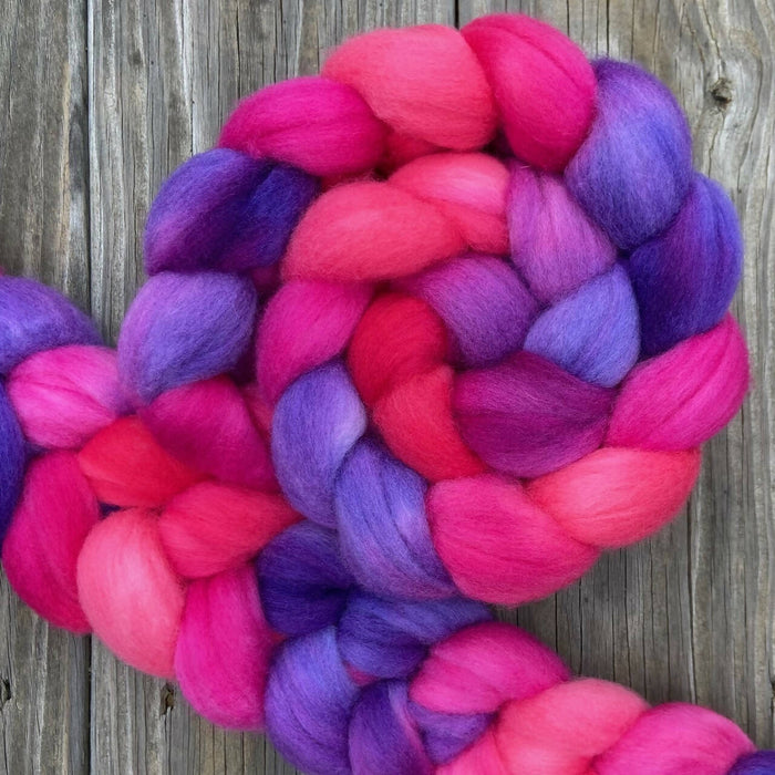 "Tropical" hand dyed Polwarth wool