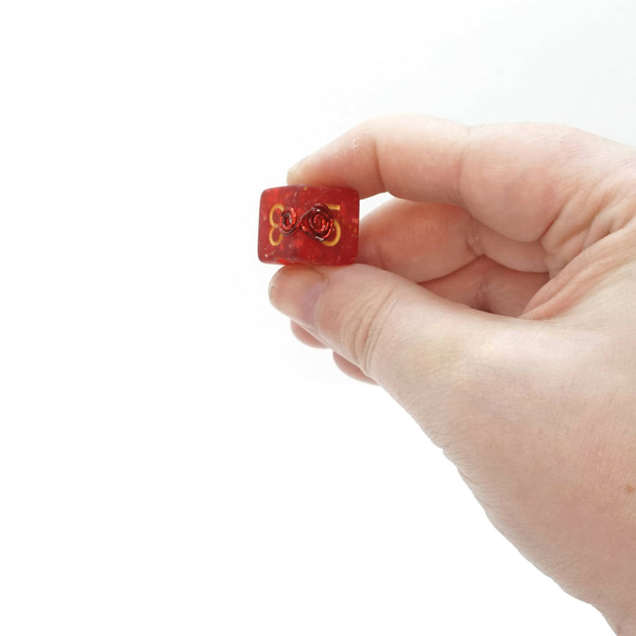 D6 Fire Red Dice Necklace