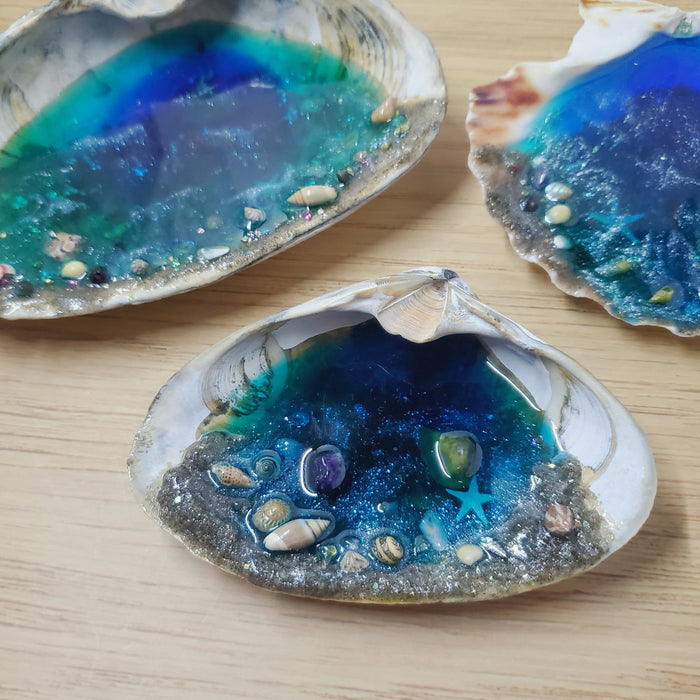 Seashell and Resin Ocean-Themed Trinket Dish