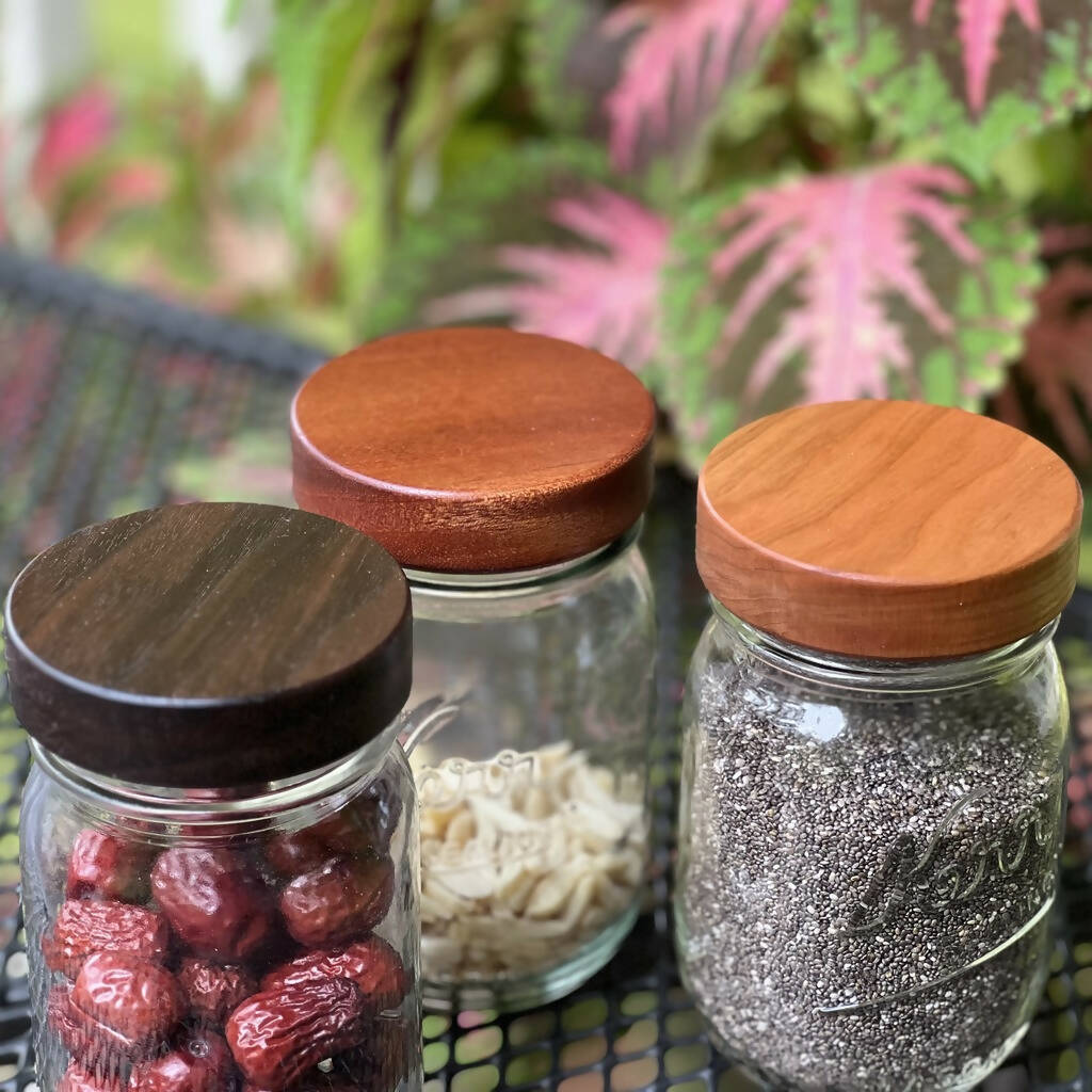 Wood Mason Jar Lids [2] – Cattails Woodwork