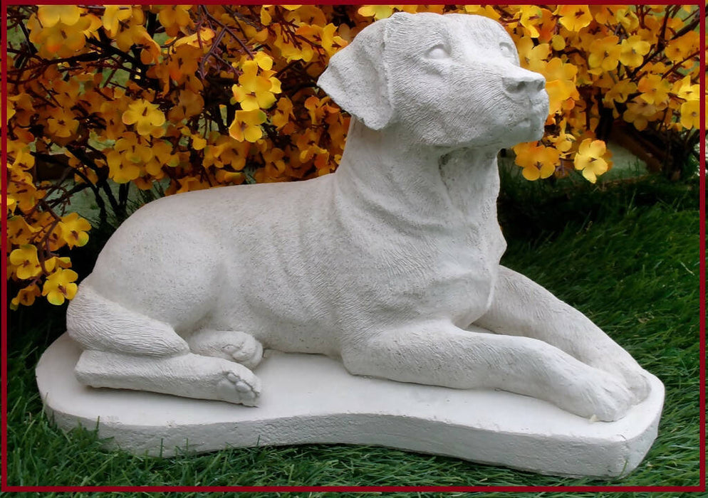 Concrete Dog Labrador retriever garden decor grave marker pet loss memorial monument outdoor safe made in the USA