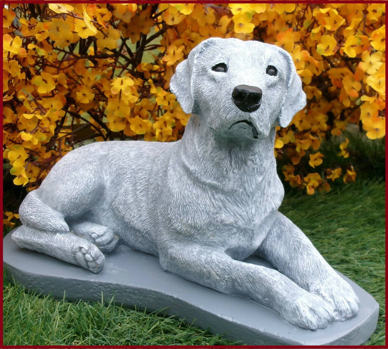 Concrete Dog Labrador retriever garden decor grave marker pet loss memorial monument outdoor safe made in the USA