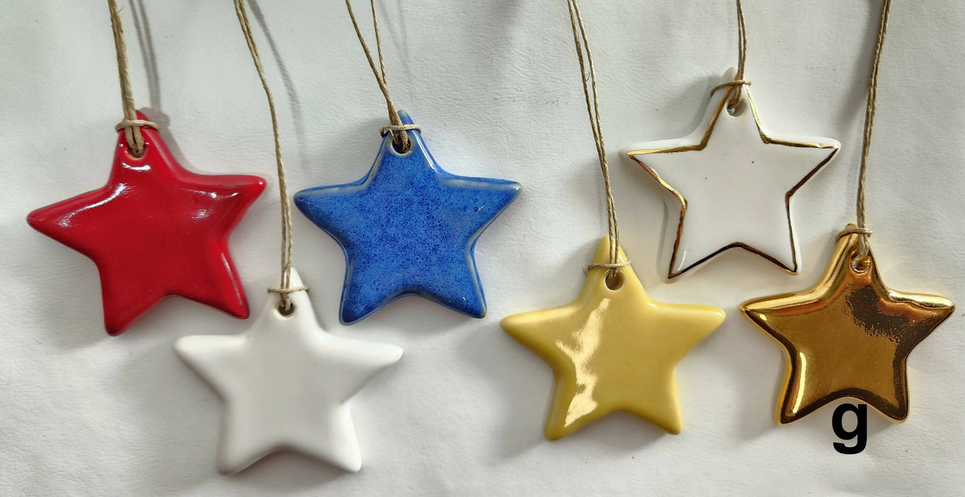 Star Ornaments - Pottery July 4th Ornaments