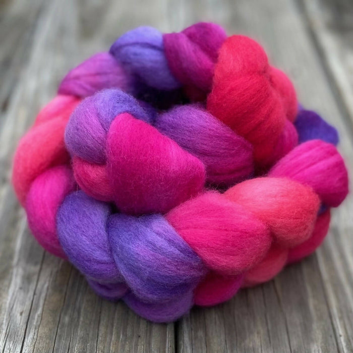 "Tropical" hand dyed Polwarth wool