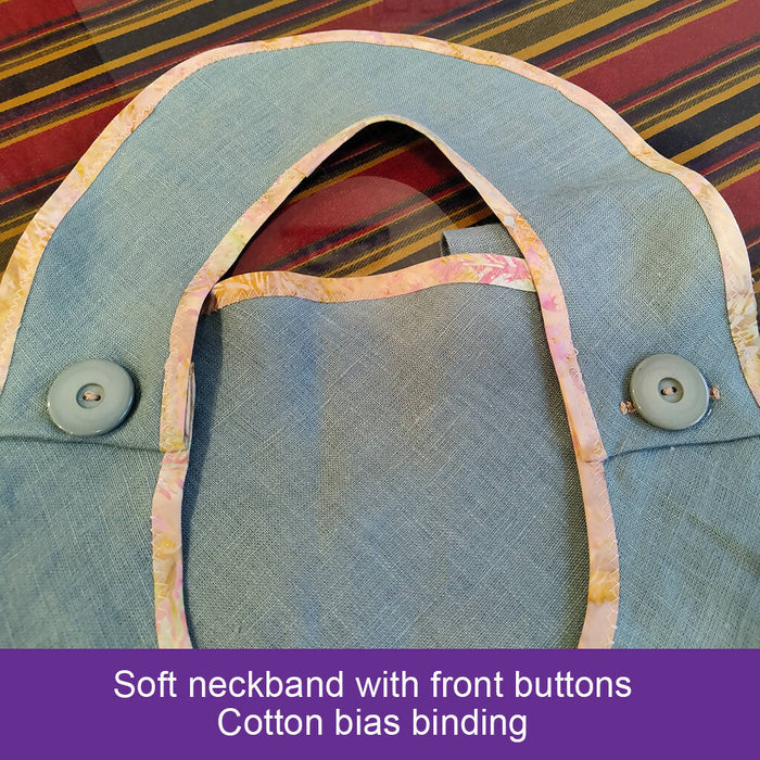 Soft linen neckband with buttons in front