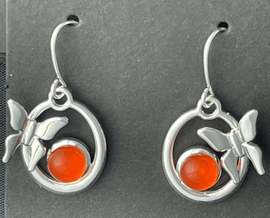 Orange Pop Butterfly Earrings