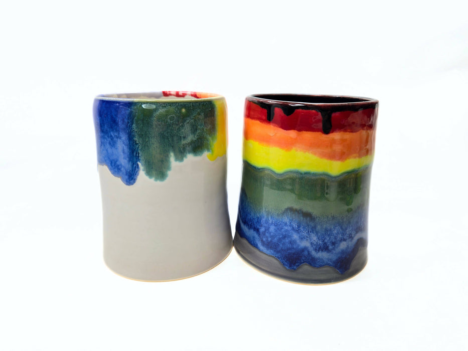 rainbow vase - handmade pottery vase