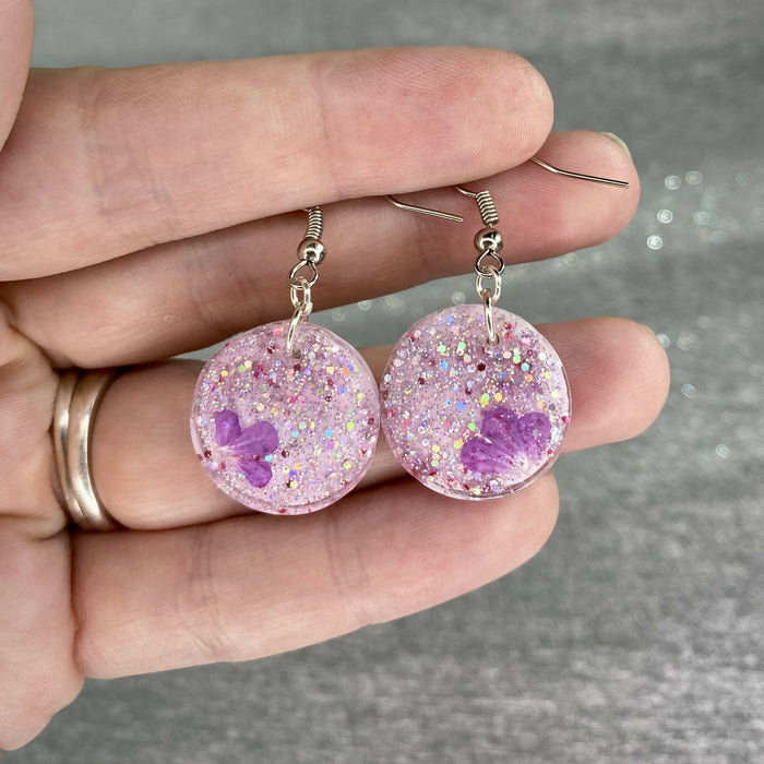 Purple 2025 resin earrings