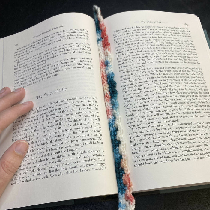 Crochet Bookmark in Co-op Colors