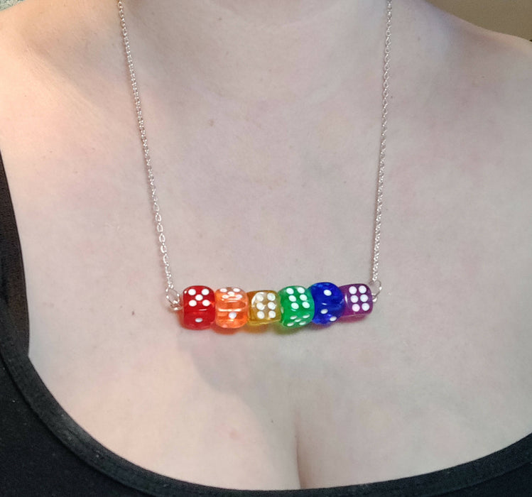 Gay Pride Flag Dice Jewellery