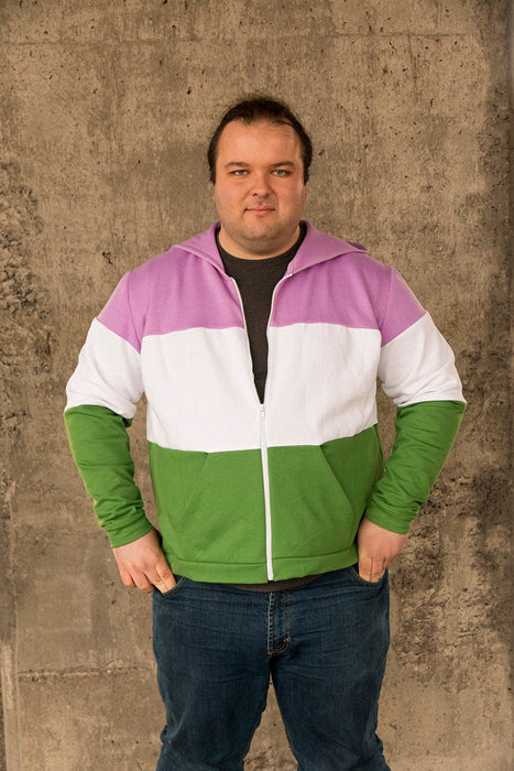 Genderqueer pride flag hoodie