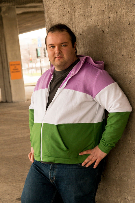 Genderqueer pride flag hoodie