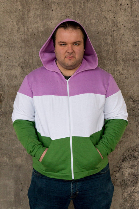 Genderqueer pride flag hoodie