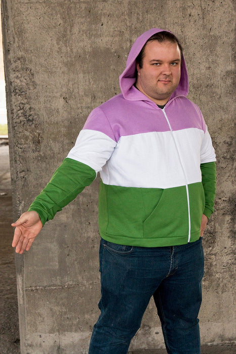 Genderqueer pride flag hoodie