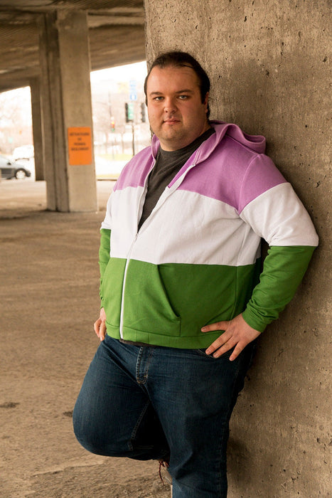 Genderqueer pride flag hoodie