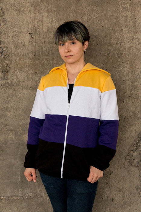 Non-binary pride flag hoodie