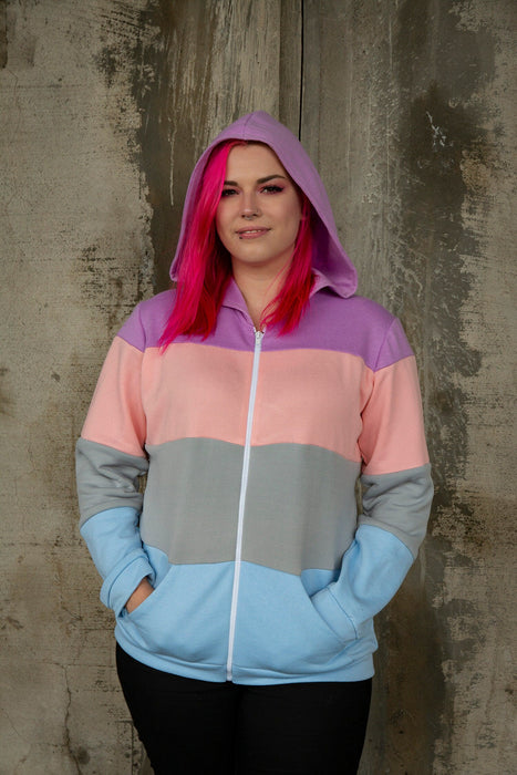 Lesbian pride flag hoodie (pastel)