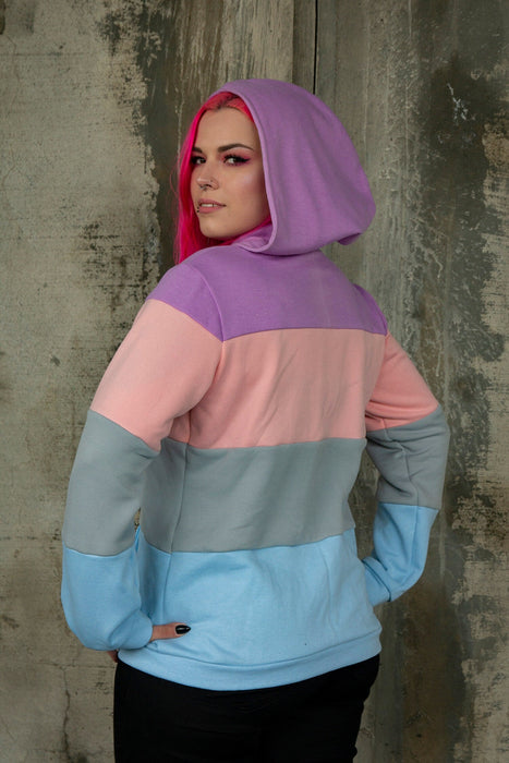 Lesbian pride flag hoodie (pastel)