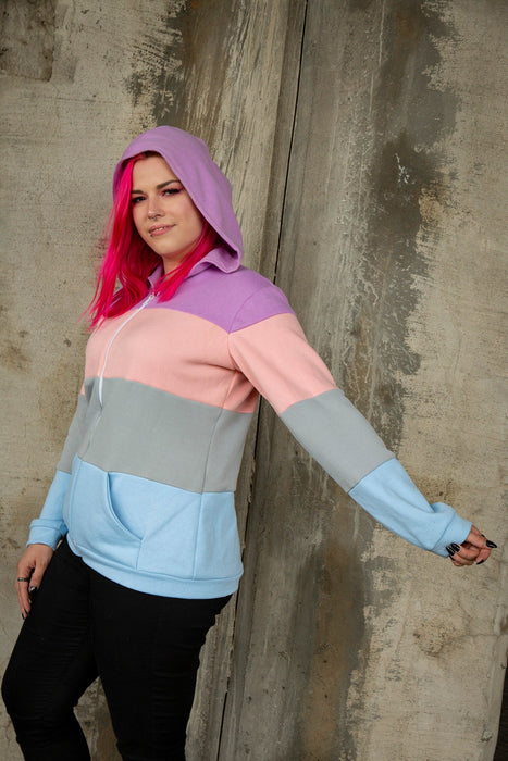 Lesbian pride flag hoodie (pastel)