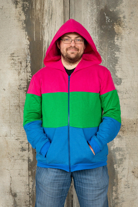 Polysexual pride flag hoodie