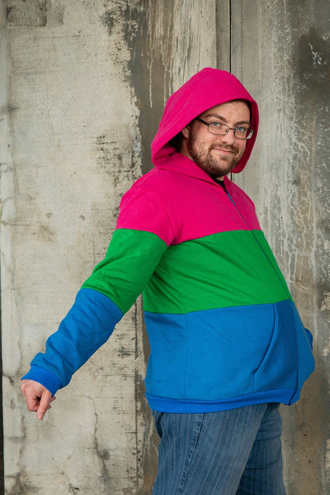 Polysexual pride flag hoodie