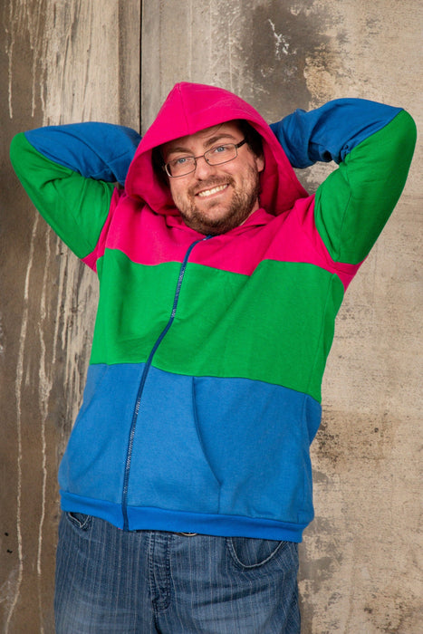 Polysexual pride flag hoodie