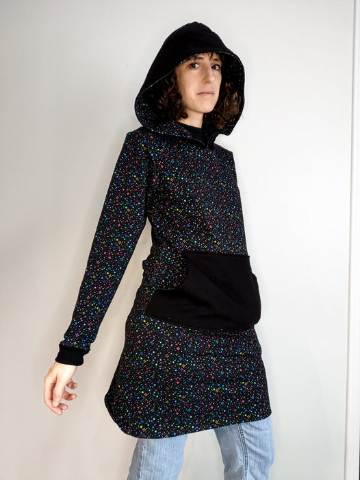 Starry long sleeved tunic hoodie