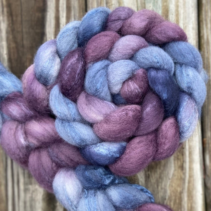 "Tranquil" hand dyed BFL wool & silk