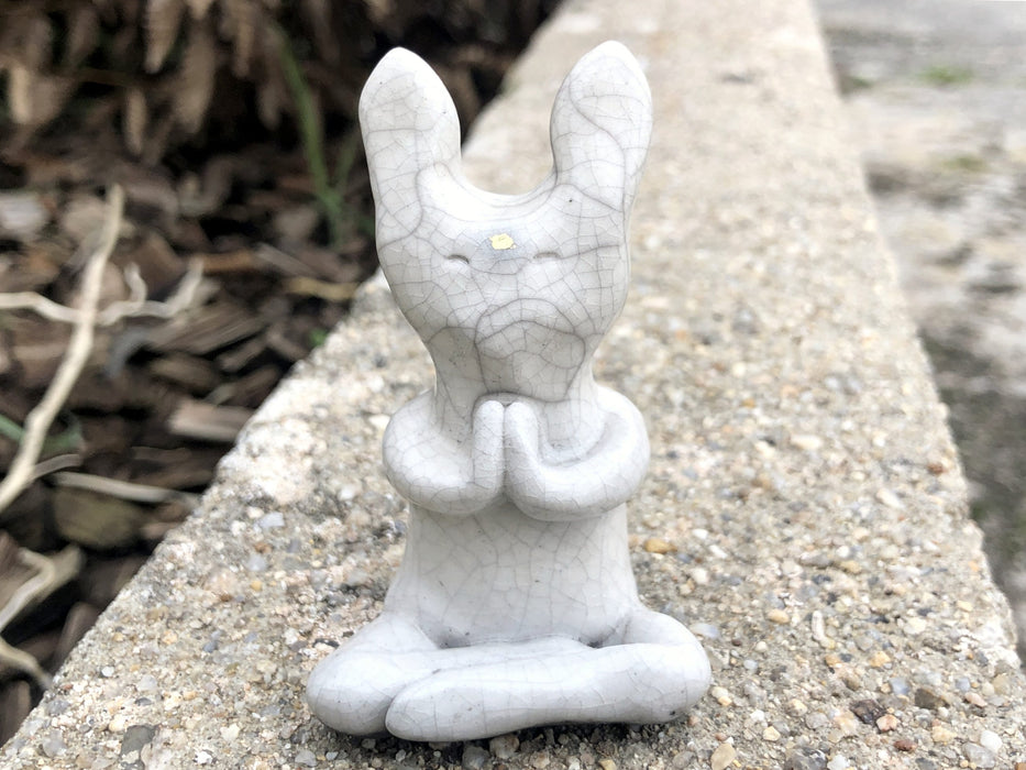 Hare goddess kami spirit raku sculpture