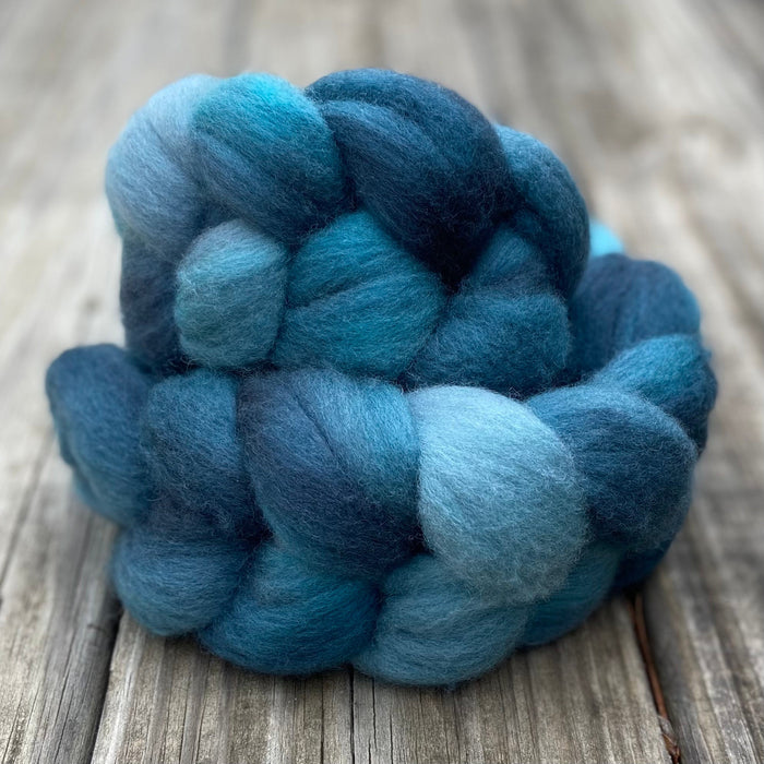 "Tidal" hand dyed Polwarth wool