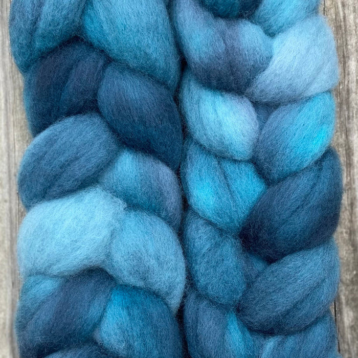 "Tidal" hand dyed Polwarth wool