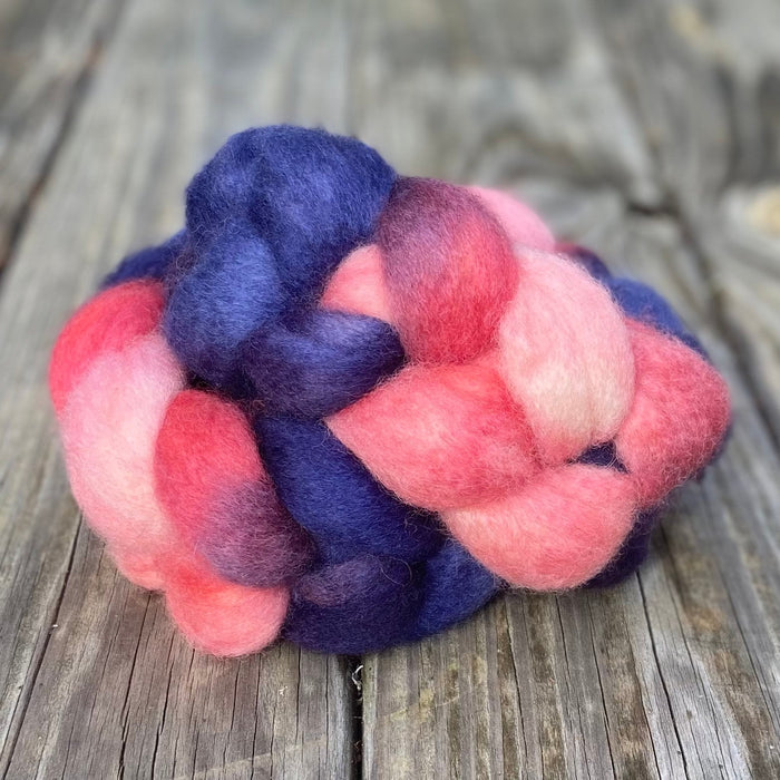 "Flamboyance" hand dyed BFL wool