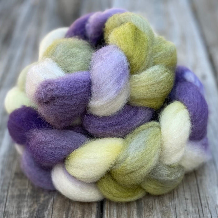 "Spring Violets" hand dyed BFL wool