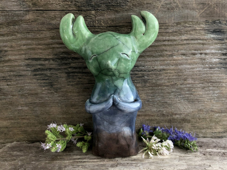 Forest spirit goddess raku sculpture