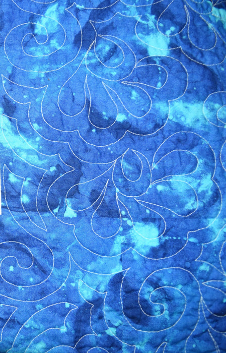 Queen Quilt Handmade Patchwork Blue White Multi - She's Truly Lost Her Marbles