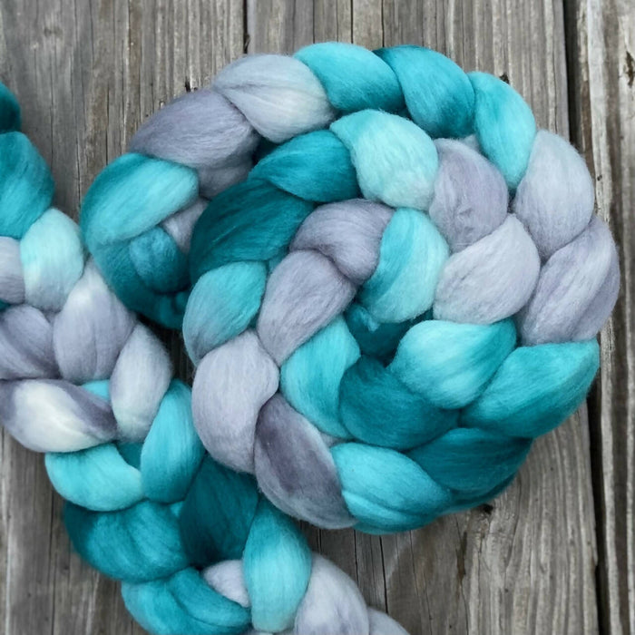 "Glacial" hand dyed Merino wool