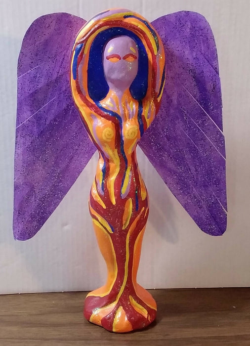 Flaming Serapha 9" plaster figurine with WINGS