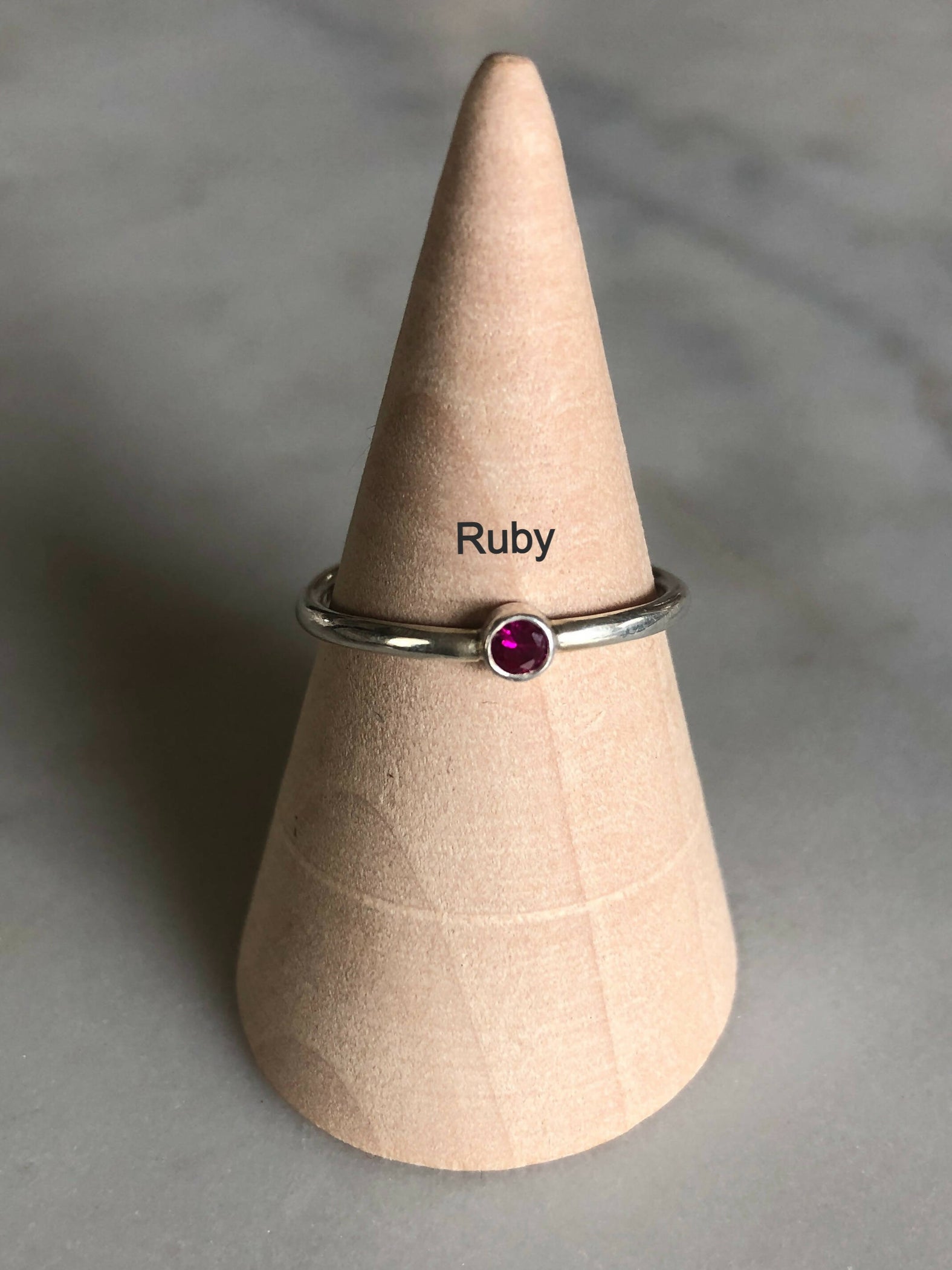 sterling silver gemstone stack rings with tube setting hand made