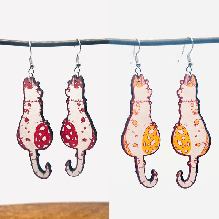 Mushroom Cat Earrings