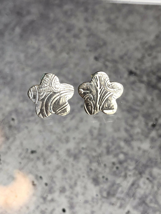 Sterling Silver Flower Earrings Posts