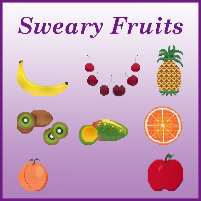 NSFW - Sweary Fruits Cross-Stitch Fruit Patterns
