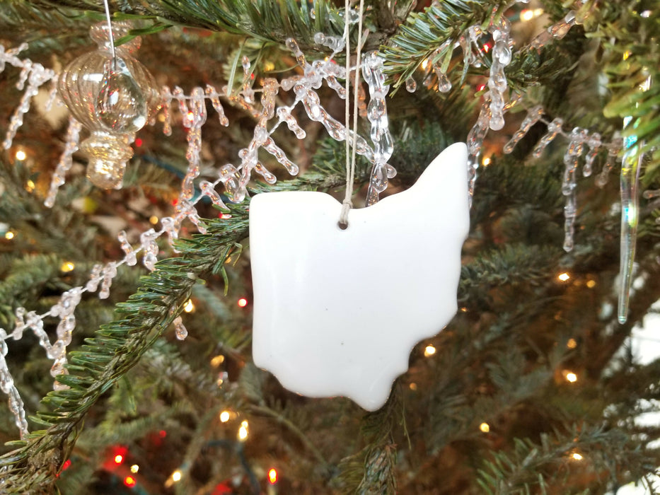 OH Ohio Christmas Ornament - Pottery Ornament