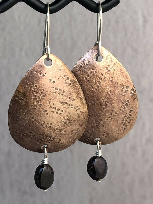 Bronze Teardrops w/ Amethyst or Garnet