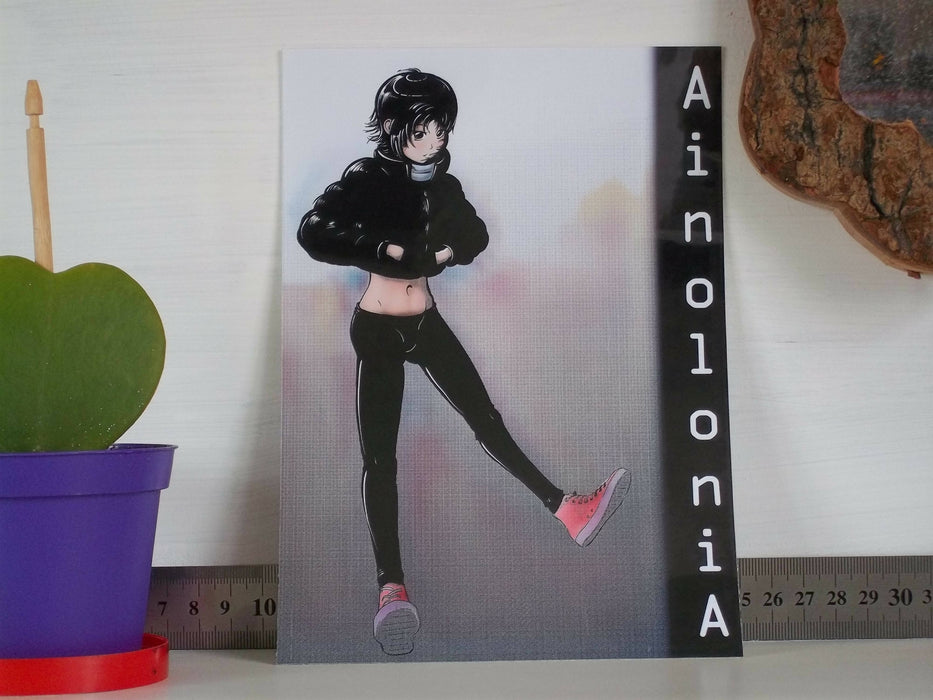 Lucia in Puffy Jacket Laminated A5 Print