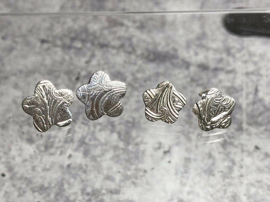 Sterling Silver Flower Earrings Posts