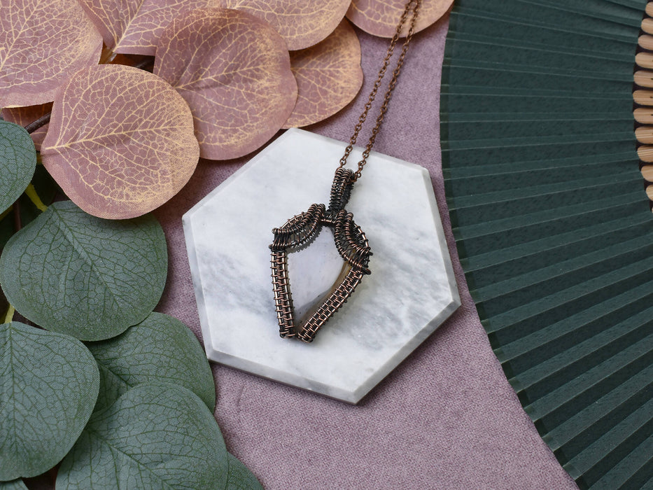 Wire Wrapped Copper Pendant With Montana Agate