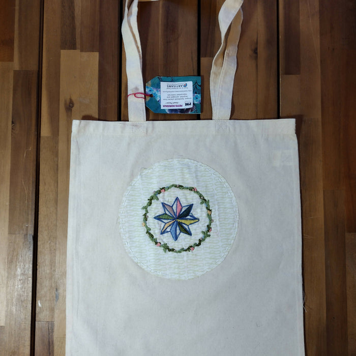 Embroidery tote bags market shopping reusable – Artisans