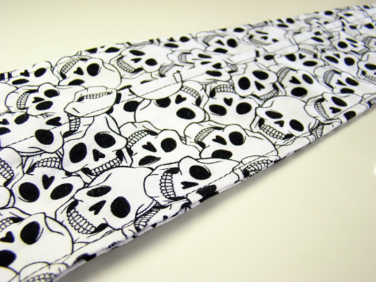Rockabilly Retro Top Knot Headband | Skull Print 100% Cotton Fabric