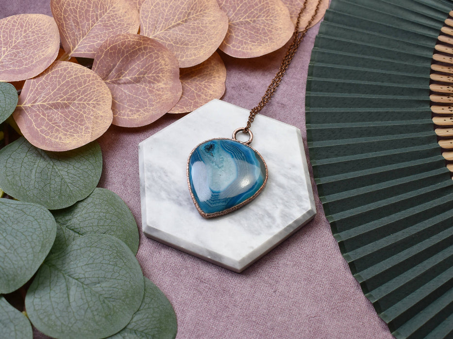 Blue Onyx Copper Pendant